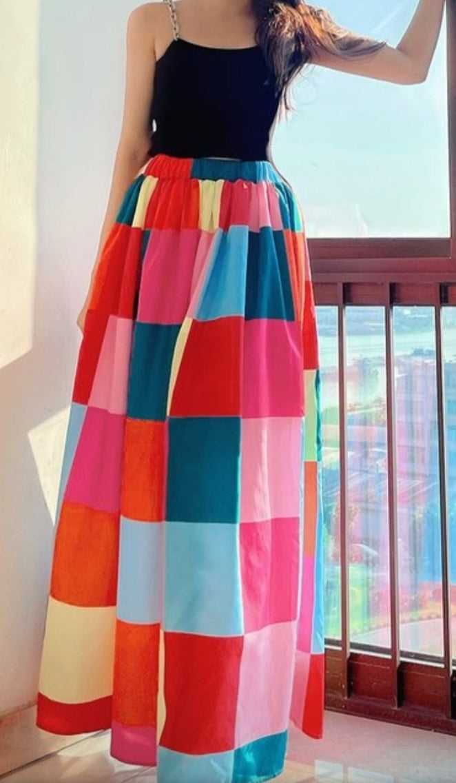 Colorblock Maxi skirt